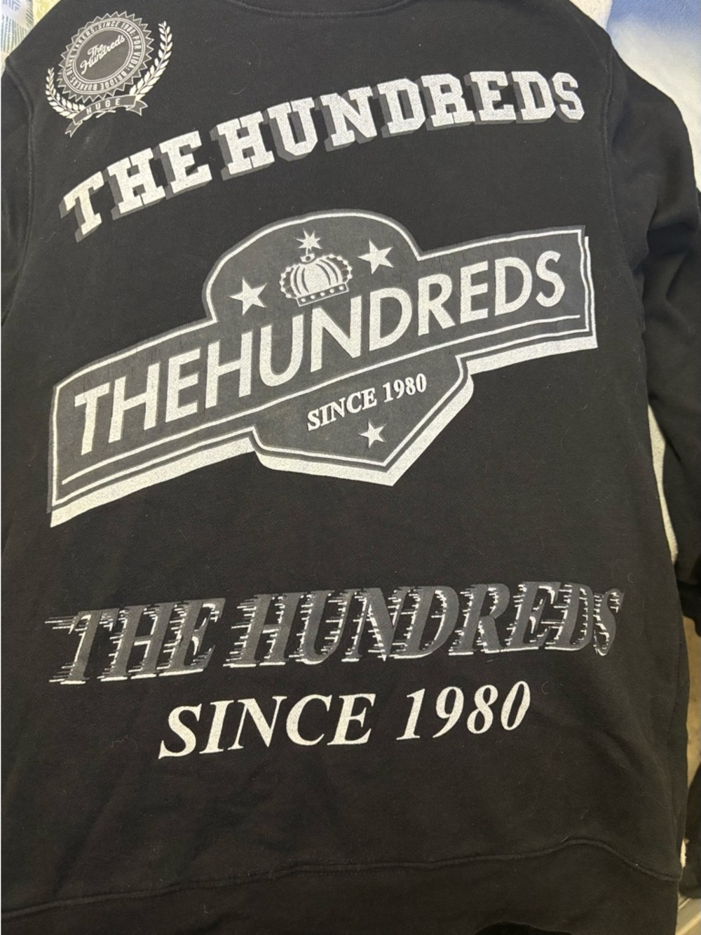 The Hundreds Black Sweatshirt with White Logo Graphics